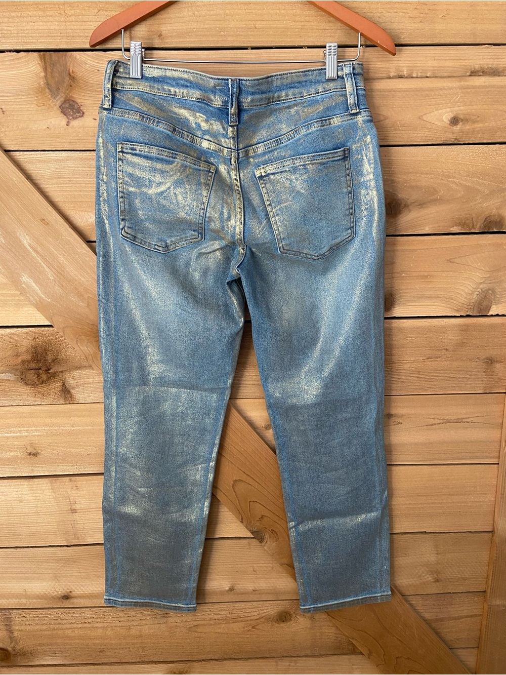 Kut from the Cloth Metallic Silver Coated Cropped Jeans - Picture 2 of 8